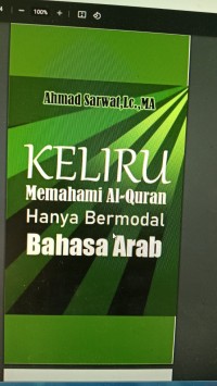 Keliru Memahami Al Qur'an hanya Bermodal Bahasa Arab
